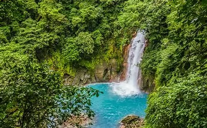 Costa Rica waterfall in rainforest